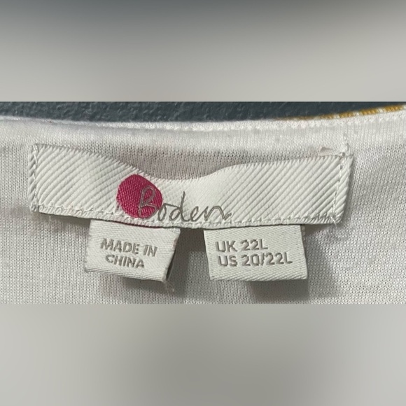 Boden Casual Dress - Midi V Neck Sleeveless: Yellow Dresses - Women's Size 22 L - Picture 5 of 8